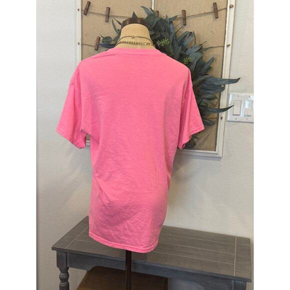 MIAMI BEACH Neon Pink Teal Graphic Tee T-Shirt Unisex size M - Picture 4 of 6